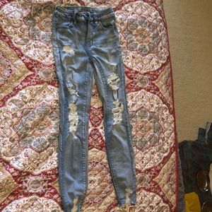 AE blue ripped jeans size 0